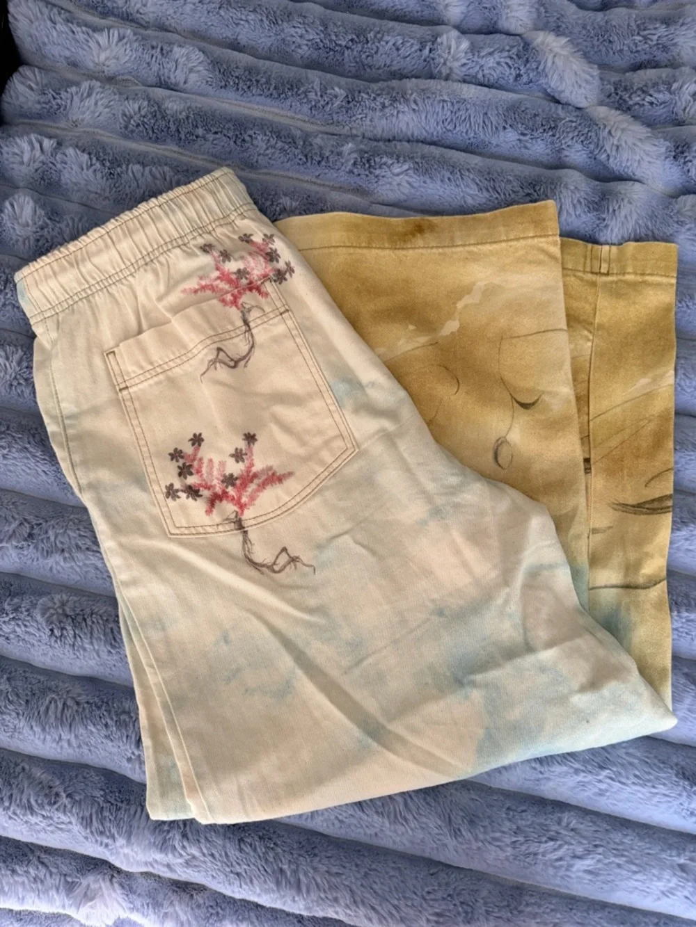Anthropologie Wide-Leg Drawstring Pants in Yellow Pattern - Picture 6 of 6